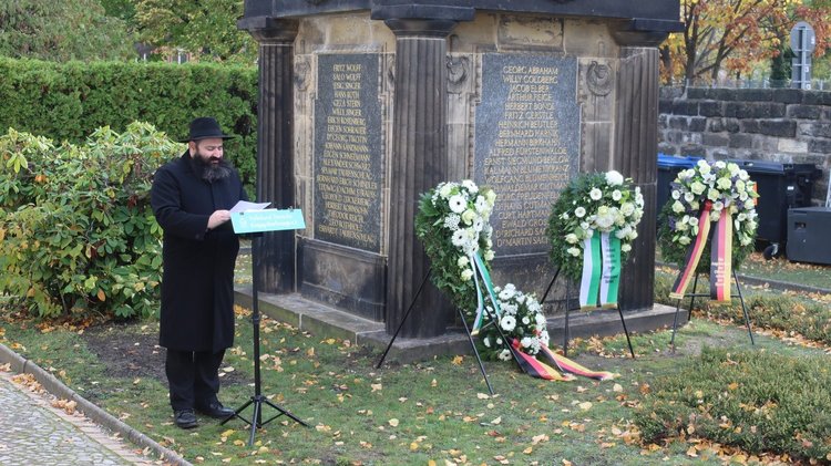 Gedenken zum 9. November, jüdischer Friedhof Dresden